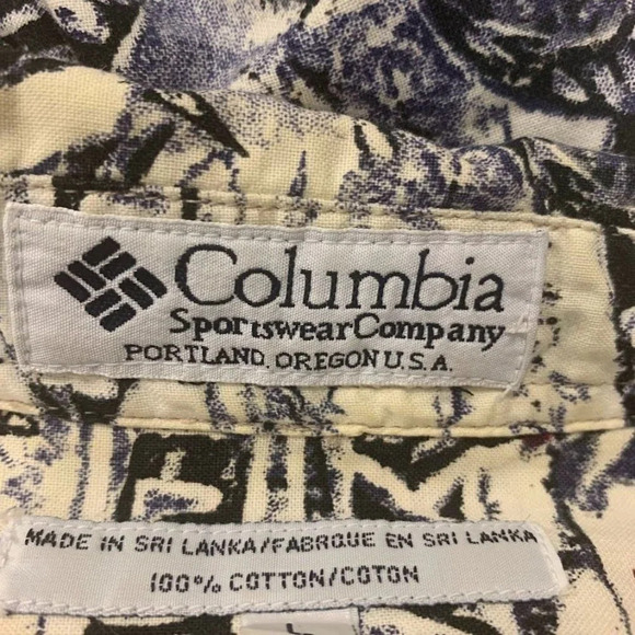 Columbia Men's Vintage Fish Outdoors Print Cotton Short Sleeve Button Up Size L‎ - Picture 6 of 11